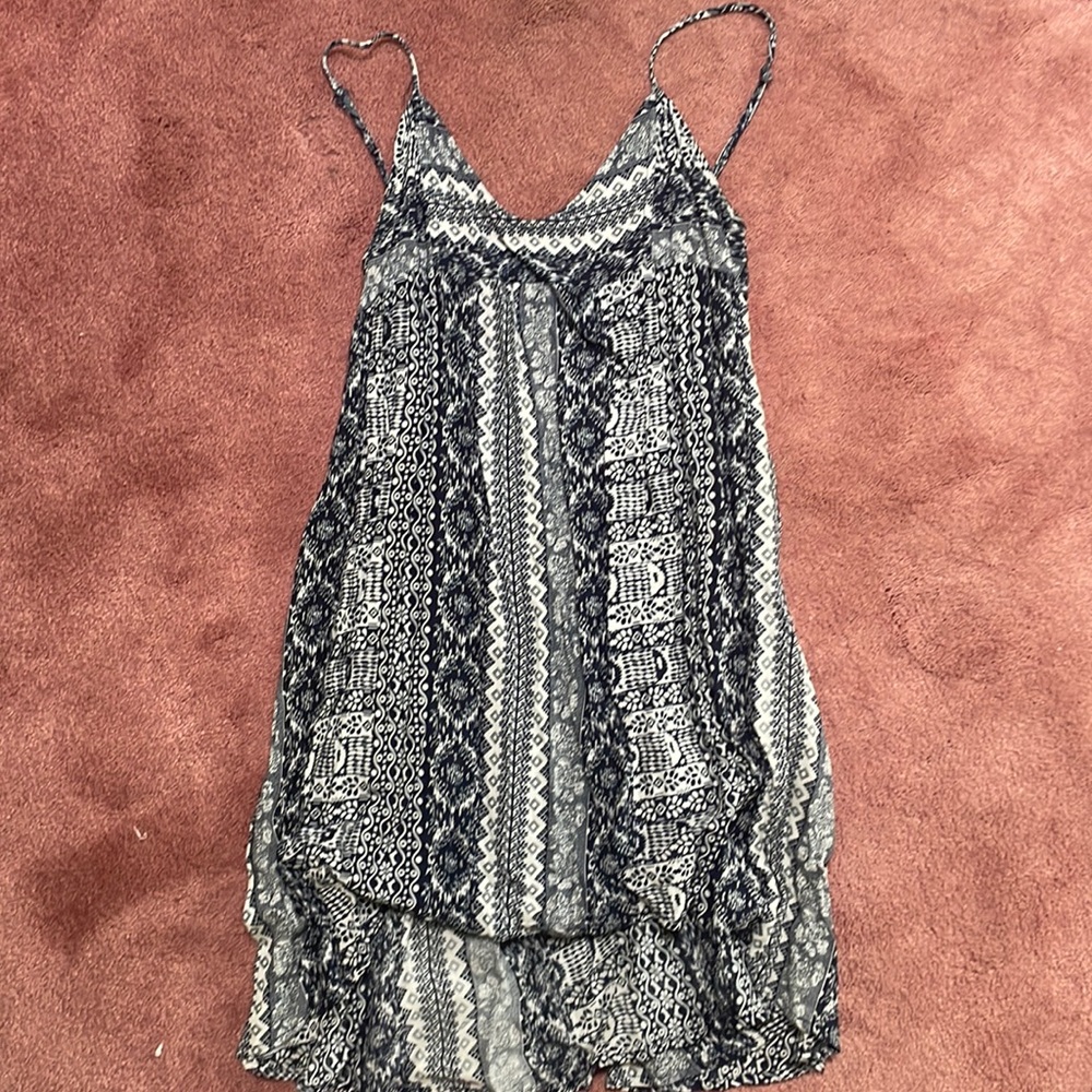 Blue high-low sun dress